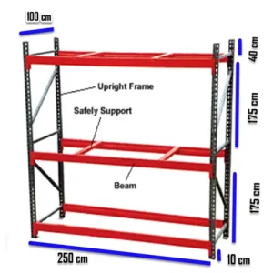 Lemari Penyimpanan Obat Heavy Duty Starter LxPxT 100x250x400 cm dan 3 Shelving